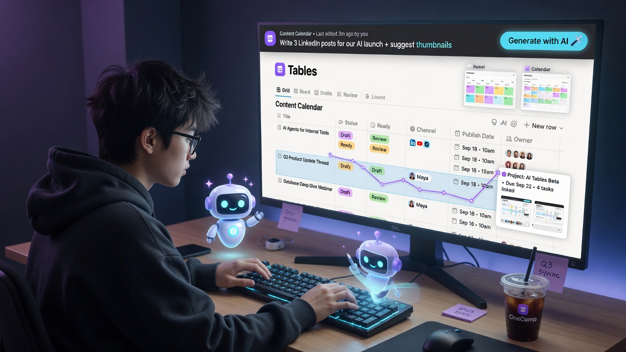 OneCamp Tables: Notion-Style Databases Your AI and API Can Actually Use